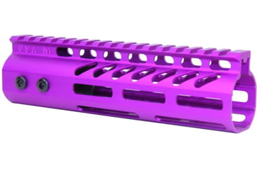 Image of Guntec USA AR-15 7in Ultra Lightweight Thin M-LOK Free Floating Handguard w/ Monolithic Top Rail, Anodized Purple, GT-7MLK-PURPLE
