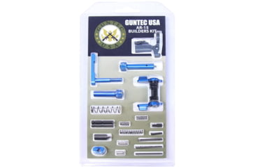 Image of Guntec USA AR-15 Builders Kit w/Ambidextrous Safety, Anodized Blue, BUILD-KIT-AMBI-BLUE