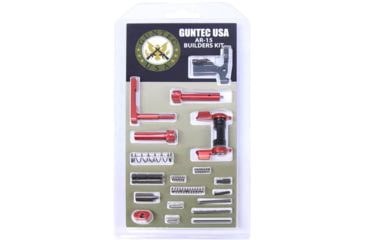 Image of Guntec USA AR-15 Builders Kit w/Ambidextrous Safety, Anodized Red, BUILD-KIT-AMBI-RED