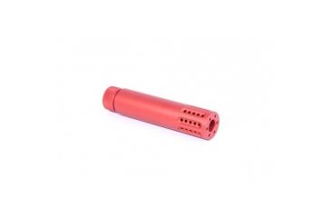 Image of GUNTEC USA AR-15 Cal Slip Over Barrel Shroud with Multi Port Muzzle Brake, Red Anodized 1326-MB-P-RED