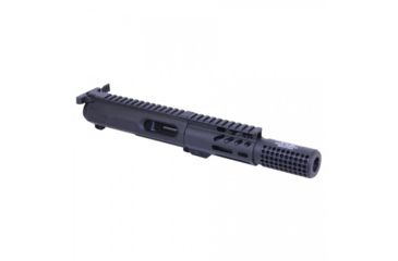 Image of Guntec USA AR-15 Complete 9mm Upper Receiver, Mil-Spec Charging Handle, 4 inch M-LOK Handguard, 5.5 inch Contour 4150 Barrel, 1-10 Twist, 1/2x36 Mini Socom Muzzle Device, Black, 9MM-KIT-4