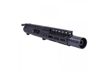 Image of Guntec USA AR-15 Complete 9mm Upper Receiver, Mil-Spec Charging Handle, 6.75 inch M-LOK Handguard, 7.5 inch Contour 4150 Barrel, 1-10 Twist, 1/2x36 Hellfire Muzzle Device, Black, 9MM-KIT-3
