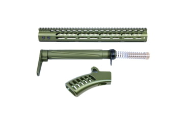 Image of Guntec USA AR-15 Compliant Ultra Furniture Set, Anodized Green, AR-COMP-SET-GREEN