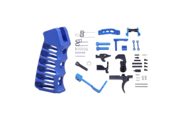 Image of Guntec USA AR-15 Enhanced Lower Parts Kit w/ Upgrades &amp; Skeletonized Aluminum Pistol Grip