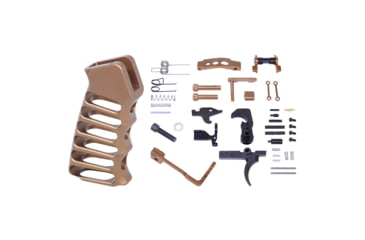 Image of Guntec USA AR-15 Enhanced Lower Parts Kit w/ Upgrades &amp; Skeletonized Aluminum Pistol Grip