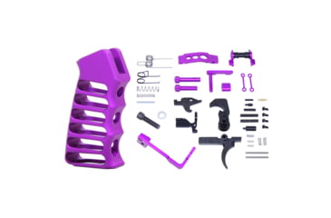 Image of Guntec USA AR-15 Enhanced Lower Parts Kit w/ Upgrades &amp; Skeletonized Aluminum Pistol Grip