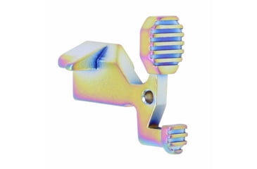 Image of Guntec USA AR-15 Extended Ergonomic Bolt Catch, Matte Rainbow Pvd Coated, EXT-CATCH-M-RPVD