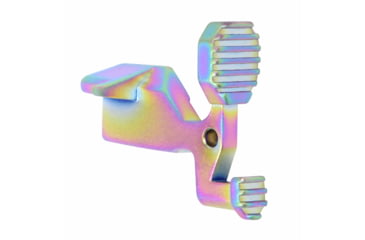Image of Guntec USA AR-15 Extended Ergonomic Bolt Catch, Matte Rainbow Pvd Coated, EXT-CATCH-M-RPVD