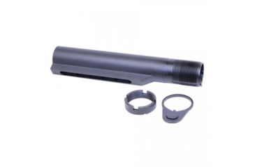 Image of Guntec USA AR-15 Gen 2 Mil-Spec Buffer Tube w/ End Plate and Castle Nut, Black, MILSPECTUBE-G2