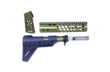 Image of Guntec USA AR-15 Honeycomb Pistol Furniture Set, Anodized Green, HCP-GREEN