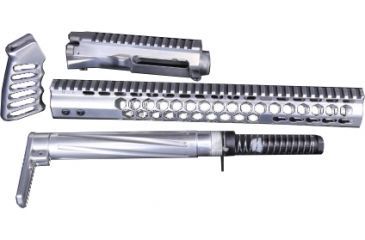 Image of GUNTEC USA Ar 15 Honeycomb Series Complete Furniture Set W/ Matching Upper Receiver, Polished, HC-SET-HP