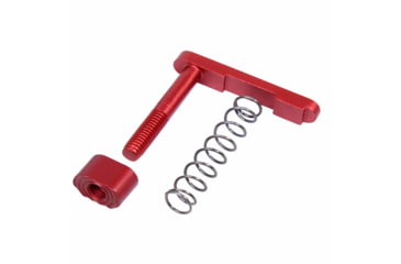 Image of Guntec USA AR-15 Mag Catch Assembly w/Extended Mag Button, Anodized Red, GT-MC-ASSEMBLY-RED