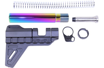 Image of Guntec USA AR-15 Micro Breach Pistol Brace Kit, Gloss Rainbow Pvd, GT-MBPB-RPVD