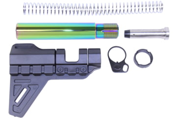 Image of Guntec USA AR-15 Micro Breach Pistol Brace Kit, Gloss Rainbow Pvd, GT-MBPB-RPVD