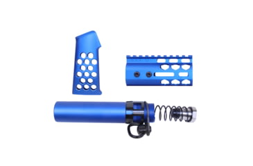 Image of Guntec USA AR-15 Micro Honeycomb Pistol Furniture Set, Anodized Blue, MICRO-HCP-SET-BLUE