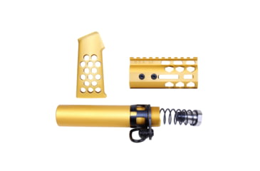 Image of Guntec USA AR-15 Micro Honeycomb Pistol Furniture Set, Anodized Gold, MICRO-HCP-SET-GOLD