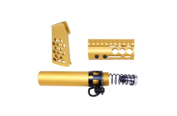 Image of Guntec USA AR-15 Micro Honeycomb Pistol Furniture Set, Anodized Gold, MICRO-HCP-SET-GOLD