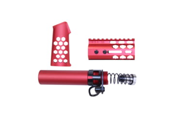Image of Guntec USA AR-15 Micro Honeycomb Pistol Furniture Set, Anodized Red, MICRO-HCP-SET-RED