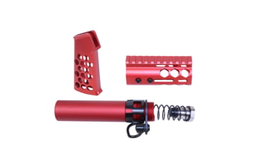 Image of Guntec USA AR-15 Micro Honeycomb Pistol Furniture Set, Anodized Red, MICRO-HCP-SET-RED