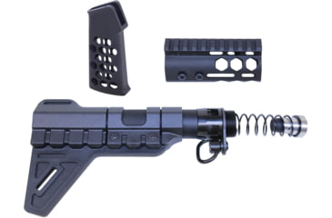 Image of Guntec USA AR-15 Micro Honeycomb Pistol Furniture Set w/Brace, Anodized Black, MICRO-HCP-SET-PB-BLACK