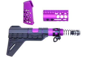 Image of Guntec USA AR-15 Micro Honeycomb Pistol Furniture Set w/Brace, Anodized Purple, MICRO-HCP-SET-PB-PURPLE