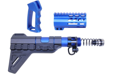Image of Guntec USA AR-15 Micro Pistol Furniture Set w/Brace, Anodized Blue, MICRO-P-SET-PB-BLUE