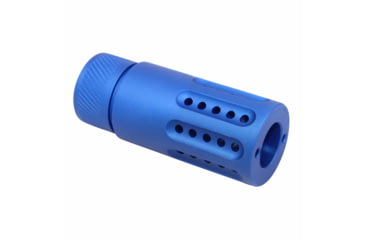Image of Guntec USA AR-15 Micro Slip Over Barrel Shroud w/ Multi Port Muzzle Brake, .308 Small Base, 5/8x24, Anodized Blue, 1326-MB-P-S-308-BLUE