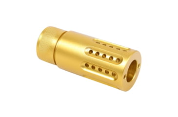 Image of Guntec USA AR-15 Micro Slip Over Barrel Shroud w/ Multi Port Muzzle Brake, .308 Small Base, 5/8x24, Anodized Gold, 1326-MB-P-S-308-GOLD