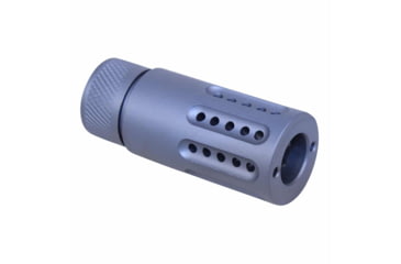 Image of Guntec USA AR-15 Micro Slip Over Barrel Shroud w/ Multi Port Muzzle Brake, .308 Small Base, 5/8x24, Anodized Grey, 1326-MB-P-S-308-GREY