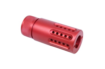 Image of Guntec USA AR-15 Micro Slip Over Barrel Shroud w/ Multi Port Muzzle Brake, .308 Small Base, 5/8x24, Anodized Red, 1326-MB-P-S-308-RED