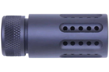 Image of Guntec USA AR-15 Micro Slip Over Barrel Shroud w/ Multi Port Muzzle Brake, 9mm, Anodized Black, 1326-MB-P-S-9