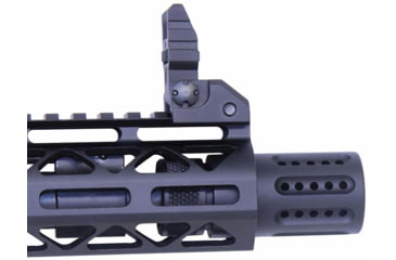 Image of Guntec USA AR-15 Micro Slip Over Barrel Shroud w/ Multi Port Muzzle Brake, 9mm, Anodized Black, 1326-MB-P-S-9