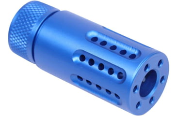 Image of Guntec USA AR-15 Micro Slip Over Barrel Shroud w/ Multi Port Muzzle Brake, Anodized Blue, 1326-MB-P-S-BLUE