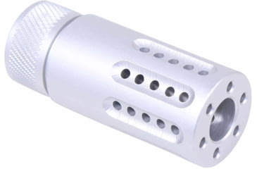 Image of Guntec USA AR-15 Micro Slip Over Barrel Shroud w/ Multi Port Muzzle Brake, Anodized Clear, 1326-MB-P-S-CLEAR