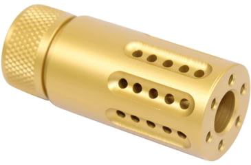 Image of Guntec USA AR-15 Micro Slip Over Barrel Shroud w/ Multi Port Muzzle Brake, Anodized Gold, 1326-MB-P-S-GOLD