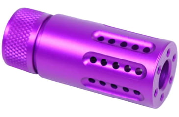 Image of Guntec USA AR-15 Micro Slip Over Barrel Shroud w/ Multi Port Muzzle Brake, 9mm, Anodized Purple, 1326-MB-P-S-9-PURPLE