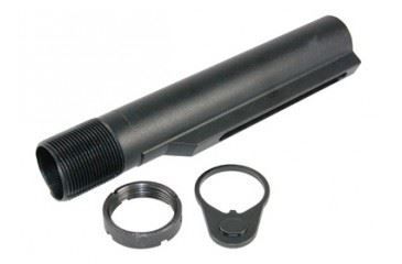 Image of GUNTEC USA AR-15 Mil-Spec Buffer Tube w/End Plate and Castle Nut,Black MILSPECTUBE