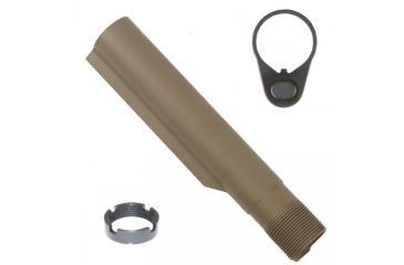 Image of GUNTEC USA AR-15 Mil-Spec Buffer Tube w/End Plate and Castle Nut,Flat Dark Earth MILSPECTUBE-FDE