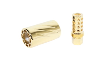 Image of Guntec USA AR-15 Muzzle Compensator w/ QD Blast Shield, 24K Gold Plated, SPITFIRE-GP