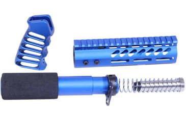 Image of Guntec USA AR-15 Pistol Furniture Set, Anodized Blue, AR-PISTOL-SET-MLK-BLUE