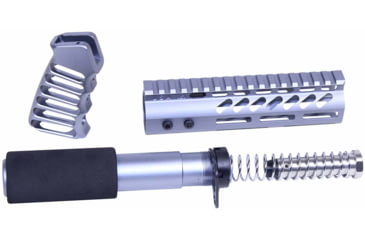 Image of Guntec USA AR-15 Pistol Furniture Set, Anodized Grey, AR-PISTOL-SET-MLK-GREY