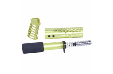 Image of Guntec USA AR-15 Pistol Furniture Set, Anodized Neon Yellow, AR-PISTOL-SET-MLK-NY