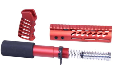 Image of Guntec USA AR-15 Pistol Furniture Set, Anodized Red, AR-PISTOL-SET-MLK-RED