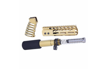 Image of Guntec USA AR-15 Pistol Furniture Set, Gold Plated, AR-PISTOL-SET-MLK-GLD