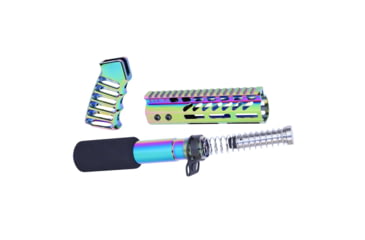 Image of Guntec USA AR-15 Pistol Furniture Set, Rainbow PVD, AR-PISTOL-SET-MLK-RPVD
