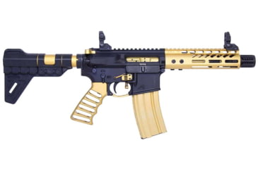 Image of Guntec USA AR-15 Pistol Furniture Set W/Micro Breach Pistol Brace Anodized Gold, Anodized Gold, AR-PISTOL-SET-MLK-PB-GOLD