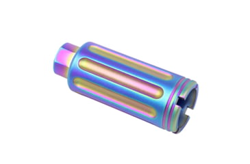 Image of Guntec USA AR-15 Slim Line Cone Flash Can Gen 2, 5.56mm, 1/2x28, Matte Rainbow Pvd Coated, CONE-FH-S-GEN2-RPVD