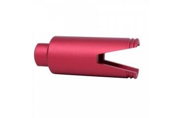Image of GUNTEC USA AR-15 Slim Line Sharkmouth Flash Can, Red Anodized CONE-FH-SHARK-RED
