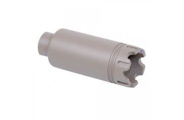 Image of Guntec USA Slim Line Trident Flash Can w/Glass Breaker, AR-10/AR-15/AR-308, .300 AAC Blackout/.308 Cal., 3.25 in, 5/8x24, Flat Dark Earth, CONE-FH-S-C-308-FDE