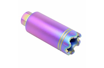 Image of Guntec USA AR-15 Slim Line Trident Flash Can w/Glass Breaker, 5.56mm, 1/2x28, Matte Rainbow Pvd Coated, CONE-FH-S-C-RPVD